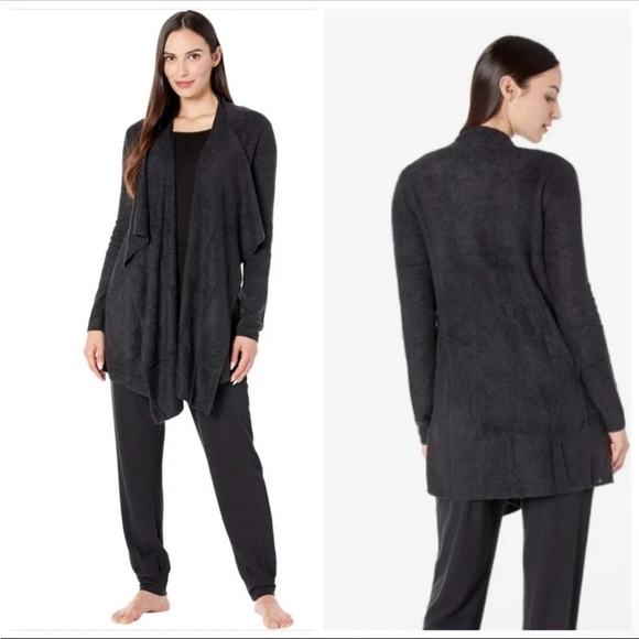 Barefoot Dreams Black Cardigan S/M warm cozy soft lounge comfort - Picture 1 of 14